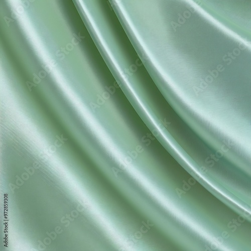 A close-up shot of a green satin material with intricate texture and sheen