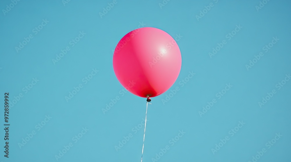 A pink balloon floating against a clear blue sky, symbolizing freedom and celebration. A pink balloon floating against a clear blue sky, symbolizing freedom and celebration.