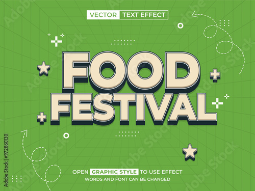 food festival editable text, font effect, 3d text for title