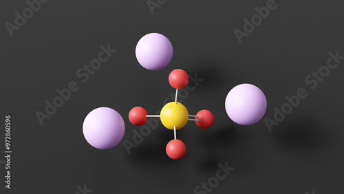 trisodium phosphate molecule 3d, molecular structure, ball and stick model, structural chemical formula e339(iii) photo