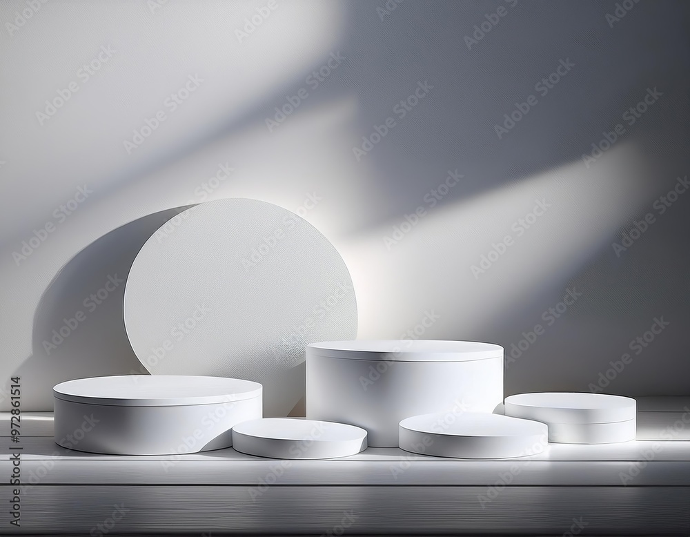 grey podium background for product and shadow on a wall grey podium background for product and shadow on a wall