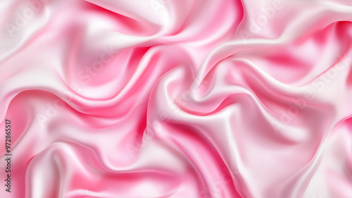 luxurious and elegant pink wavy silk satin fabric.