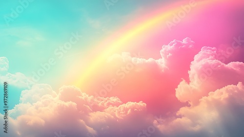 Neon Rainbow In The Clouds photo