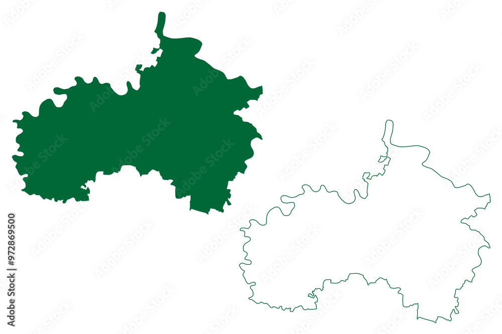 Hamirpur district (Uttar Pradesh State, Republic of India) map vector illustration, scribble sketch Hamirpur map Hamirpur district (Uttar Pradesh State, Republic of India) map vector illustration, scribble sketch Hamirpur map