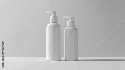 Double Cosmetic Spray Bottle Mockup