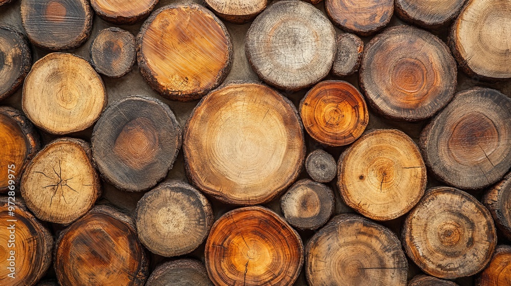 pile of naturial log round teak wood tree stump texture background pattern use for interior wall decoration pile of naturial log round teak wood tree stump texture background pattern use for interior wall decoration