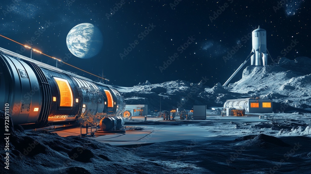 A space research facility that envisions the future of space resource utilization