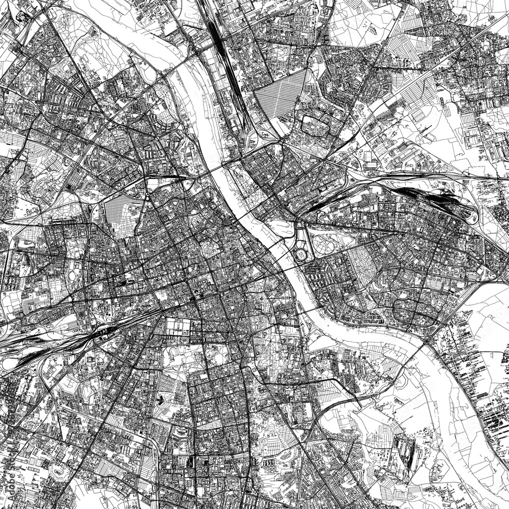 Naklejka premium 3D illustration of city and urban in Warsaw Poland
