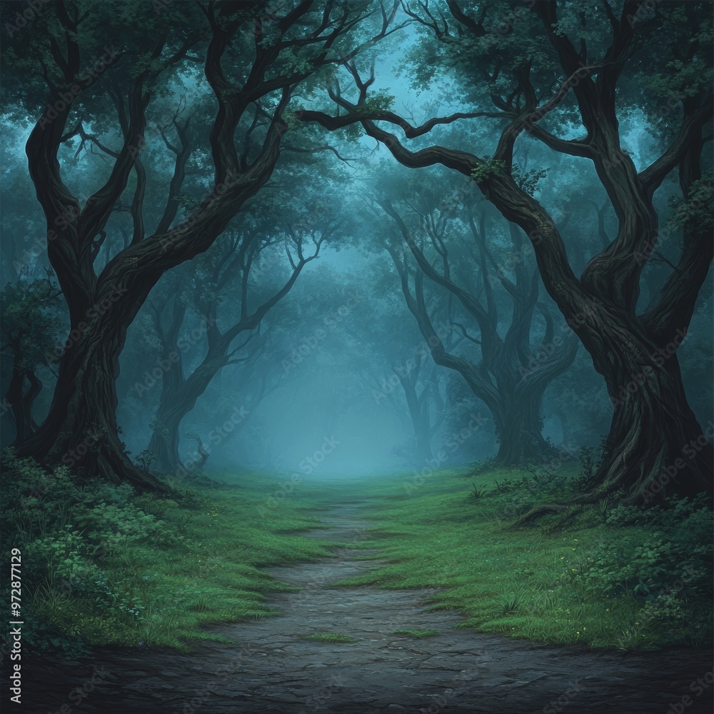 Foggy Forest Path.