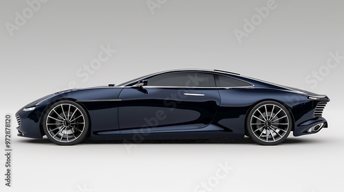 Sleek Black Sports Car Side View
