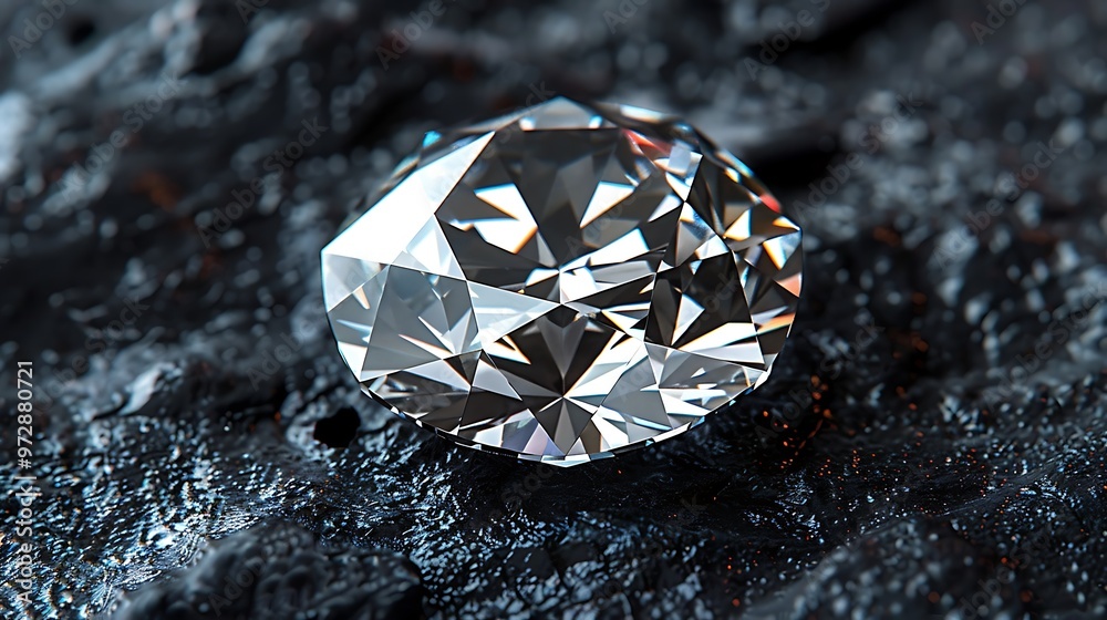 Sparkling Diamond on Black Background Sparkling Diamond on Black Background