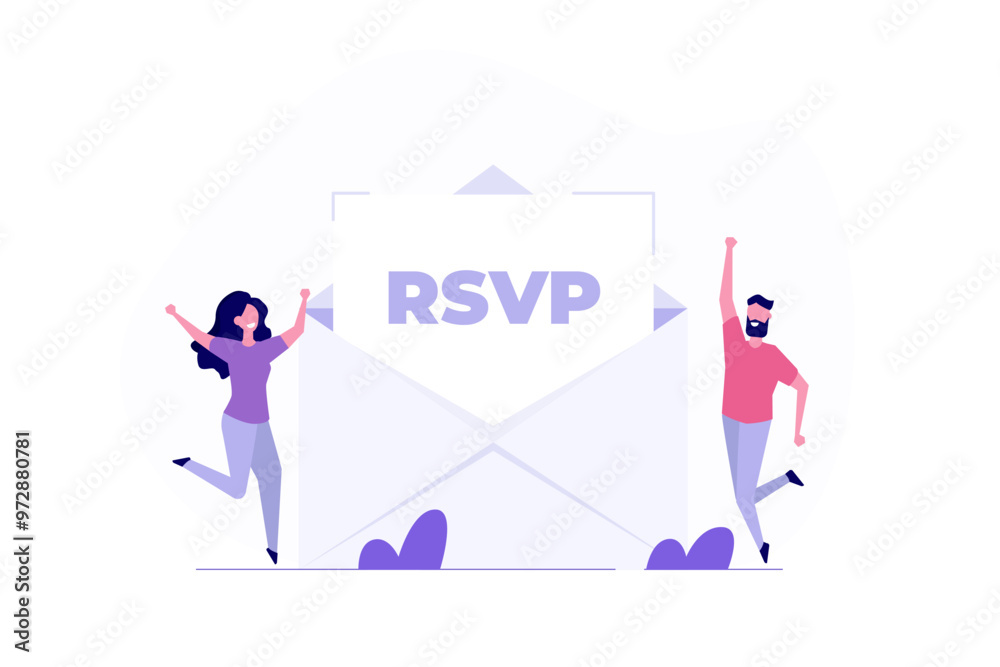 Envelope with RSVP text. Vector illustration. Envelope with RSVP text. Vector illustration.