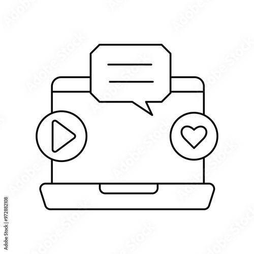 content line icon with white background vector stock illustration