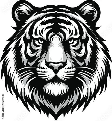 Tiger Vector Illustration Art Design, tiger setting on the grass, tiger face, vector, illustration, eps