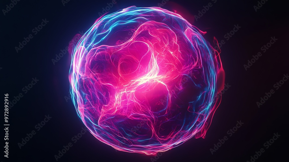 A glowing orb of light, with pink and blue energy swirling inside. A glowing orb of light, with pink and blue energy swirling inside.