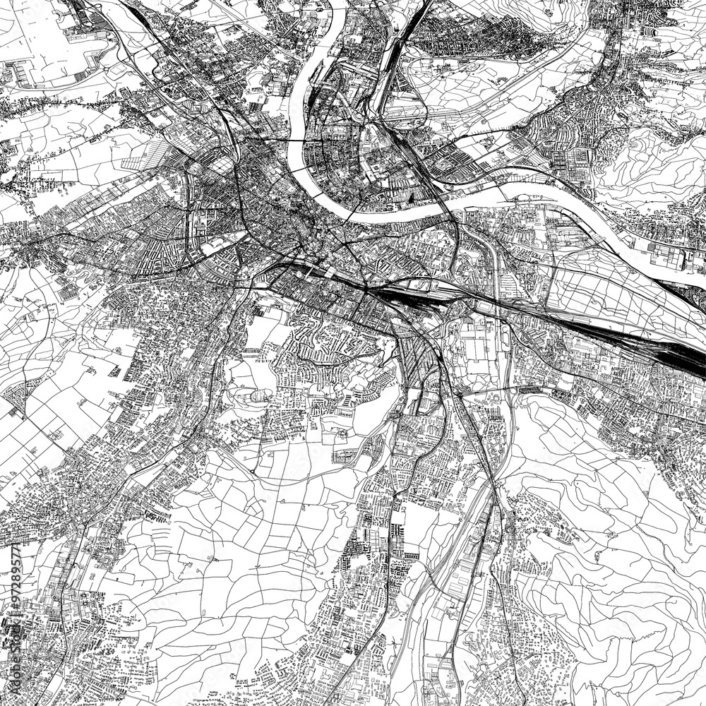 Obraz premium 3D illustration of city and urban in Basel Switzerland