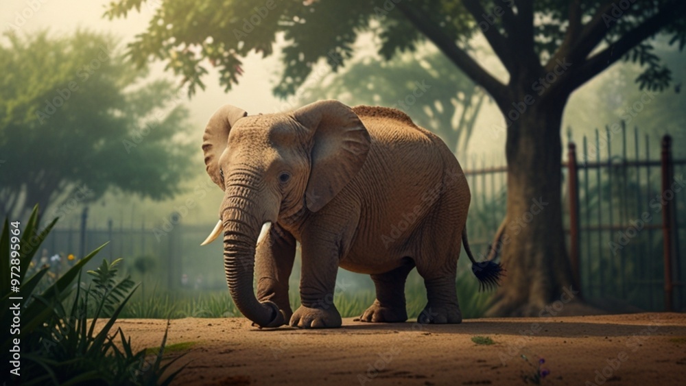 Fototapeta premium elephant in the zoo