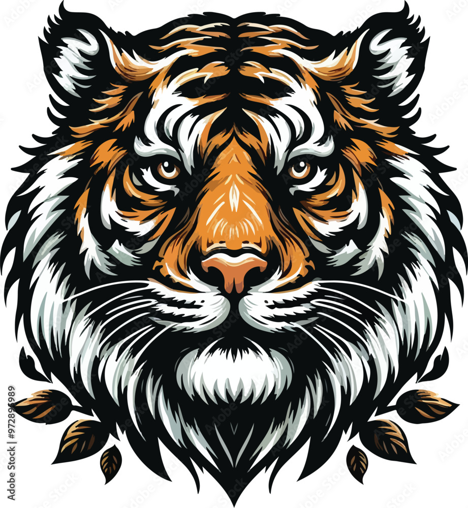 Tiger Vector Illustration Art Design, tiger setting on the grass, tiger face, vector, illustration, eps Tiger Vector Illustration Art Design, tiger setting on the grass, tiger face, vector, illustration, eps