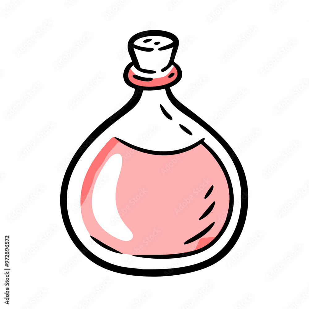 Black and pink bottle or flask icon Black and pink bottle or flask icon