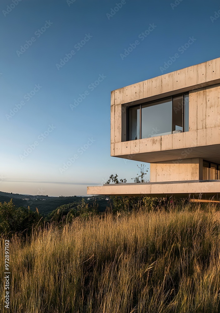 Modern Concrete House With A View Modern Concrete House With A View