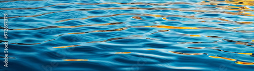 Abstract water texture with ripples and reflections creating a modern and artistic wallpaper. photo