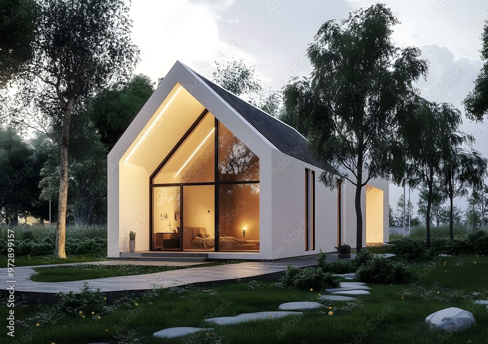 Modern Minimalist Home with Large Windows