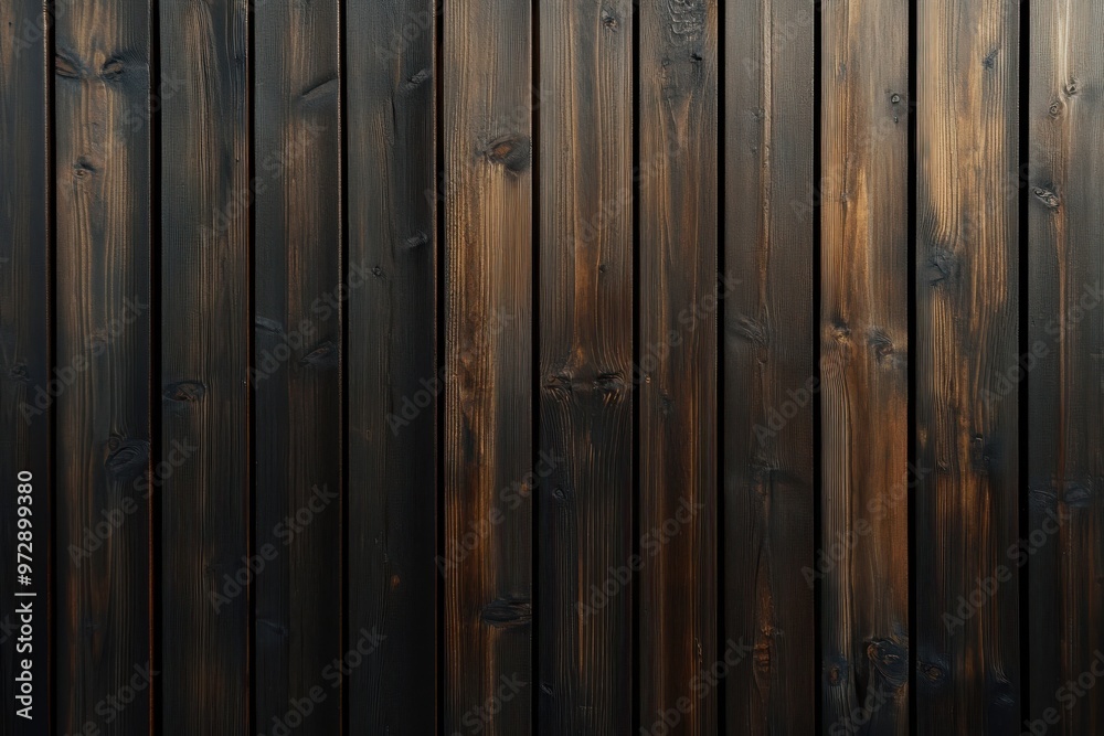 Dark brown wooden wall background with wood texture paneling for interior design, abstract luxury dark wallpaper background