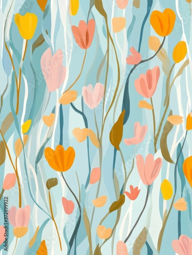 seamless floral minimalist, pastel color, pattern style --chaos 50 --ar 3:4 --weird 750 --v 6.1 Job ID: 3aad7212-a841-468c-88fc-bf5da02107e3