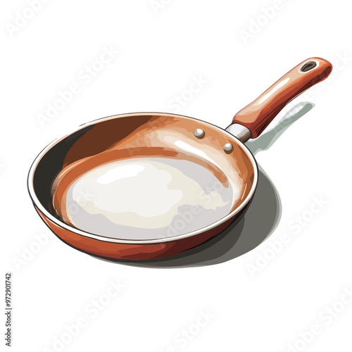 Illustration of a frying pan on a white background, vector illustration