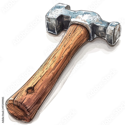 illustration of a hammer on a white background, sketch for your design