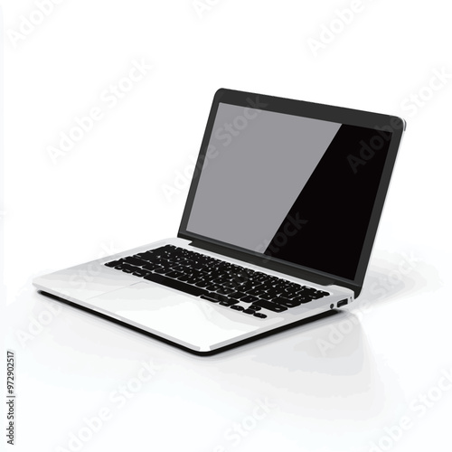 Laptop isolated on white background. 3d rendering. Computer generated image.