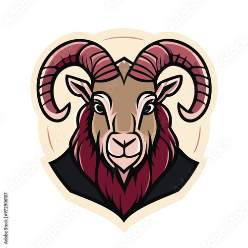 vector illustration of a funny sheep