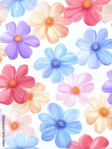 Wallpaper Mural seamless floral minimalist, pastel color, pattern style --chaos 30 --ar 3:4 --v 6.1 Job ID: 9b76b1f4-fa74-424b-b889-5f2600c4dffe Torontodigital.ca