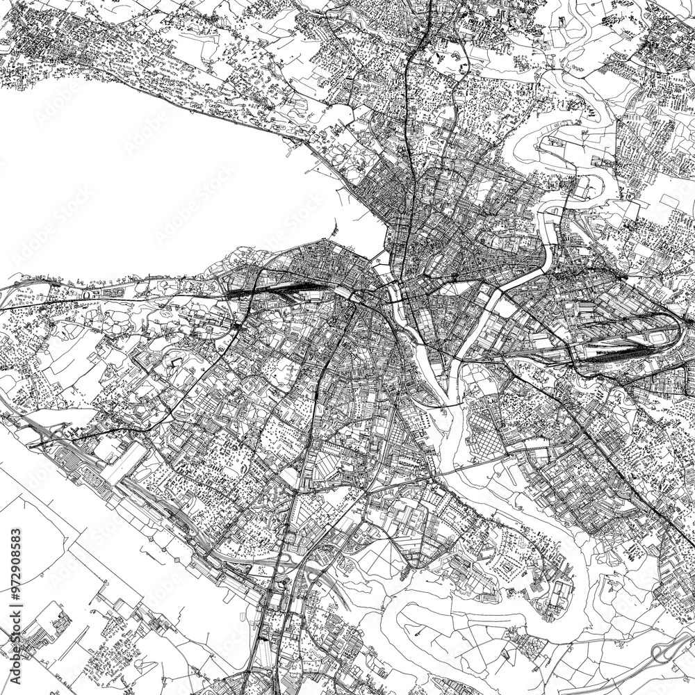 Obraz premium 3D illustration of city and urban in Geneva Switzerland