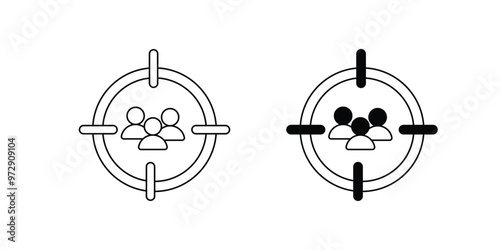 target audience set icon with white background vector stock illustration