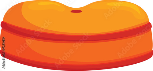 Orange inflatable pool float with a hole in the center, perfect for sunbathing and relaxing in the water