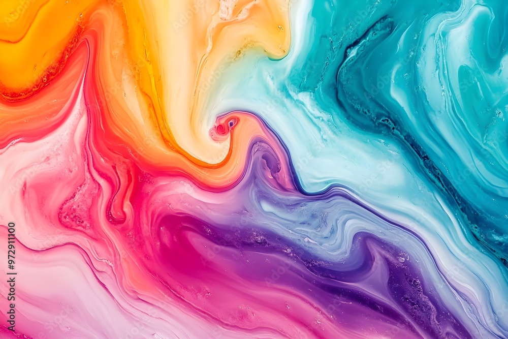 Fototapeta premium Rainbow Marble Dreamscape - Vibrant Fluid Abstract Art for Web Design Inspirations