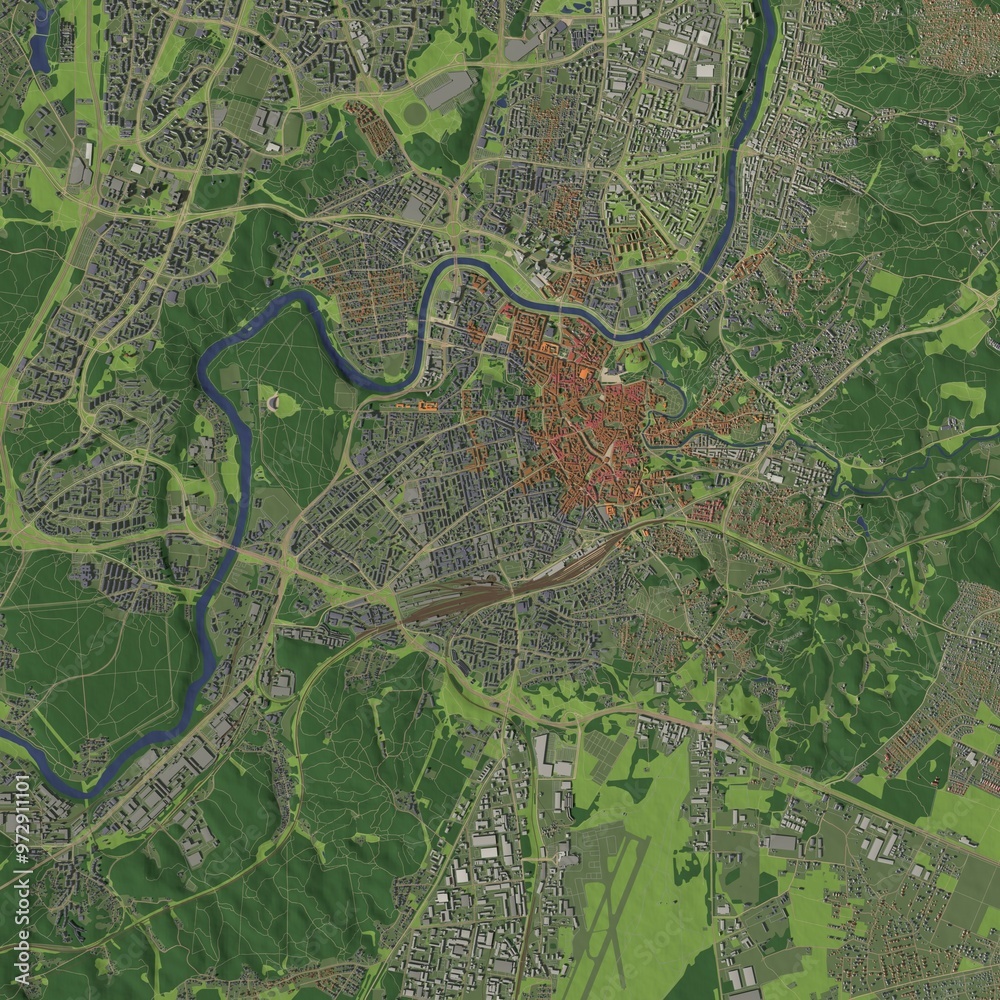 Fototapeta premium 3D illustration of city and urban in Vilnius Lithuania