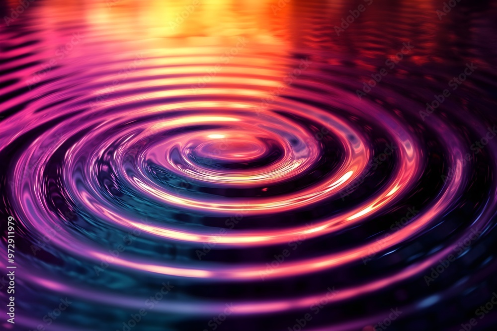 Harmonious Sound Energy - Abstract Visualization of Acoustic Vibrations in Concentric Circles and Waves Harmonious Sound Energy - Abstract Visualization of Acoustic Vibrations in Concentric Circles and Waves