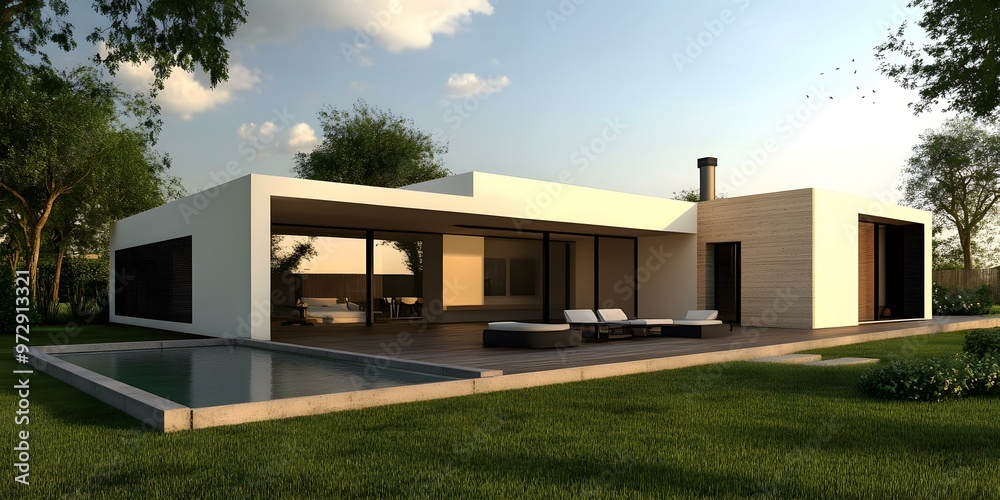 Modern Minimalist House Design With Swimming Pool And Lawn Modern Minimalist House Design With Swimming Pool And Lawn