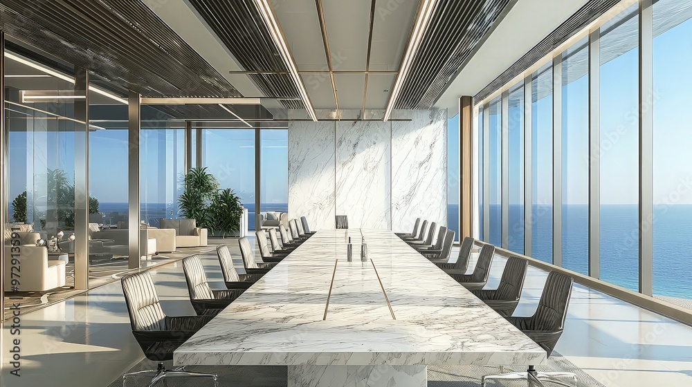 Modern Conference Room with Ocean View Modern Conference Room with Ocean View