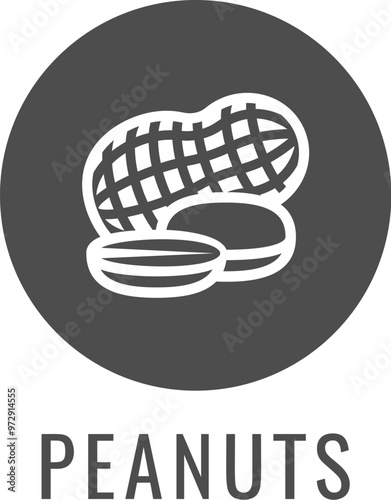 A peanut nut food icon concept. Possibly an icon for the allergen or allergy.