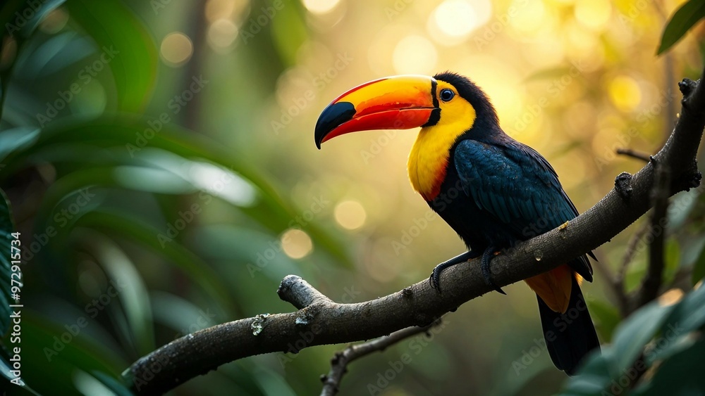 Colorful Toucan Perched on a Branch Colorful Toucan Perched on a Branch