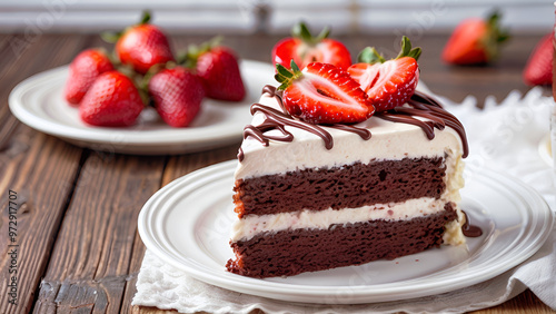 It's always nice to enjoy a chocolate cake with strawberries and cream filling on a daily basis and at celebrations.