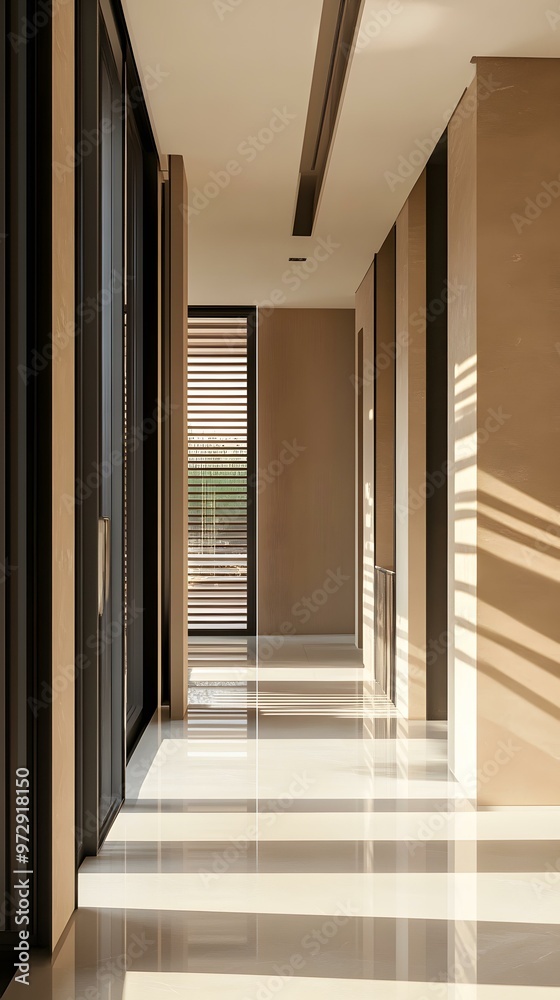 Minimalist Modern Hallway With Natural Light Minimalist Modern Hallway With Natural Light