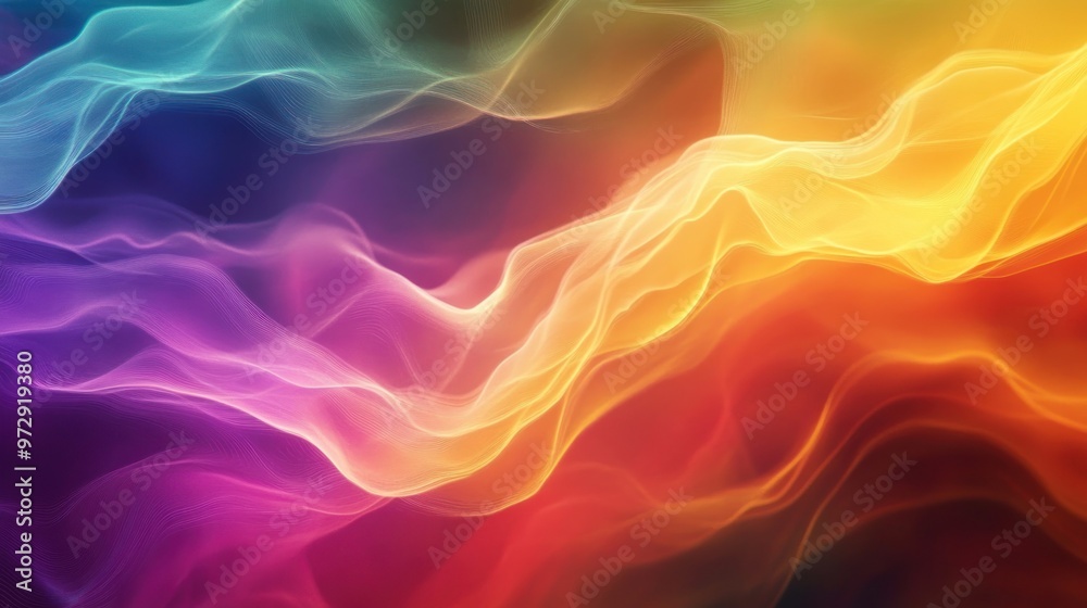 Obraz premium An abstract motion graphic sequence featuring waves of bright, flowing colors that smoothly transition through the spectrum