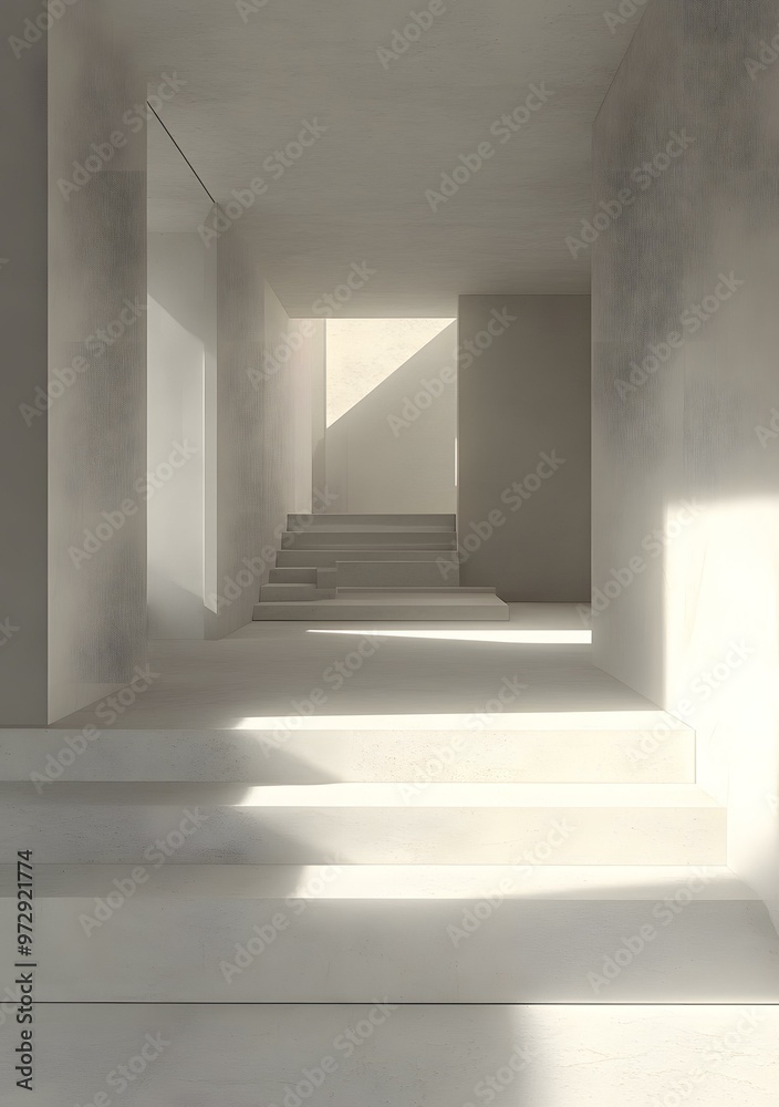 Fototapeta premium Minimalist Concrete Stairs Interior Design