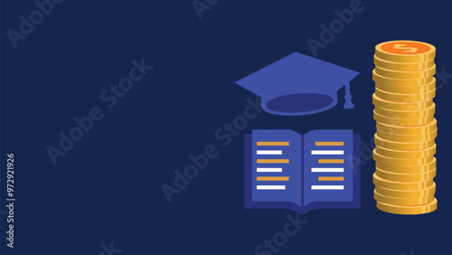 Student loan concept. educational fund idea vector banner design illustration.