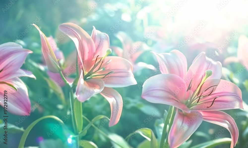 Fragrant lilies with trumpet-shaped blooms, Video Fragrant lilies with trumpet-shaped blooms, Video