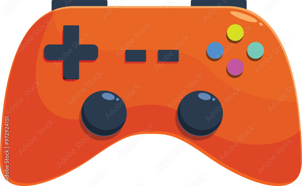 Orange gamepad controller isolated on white background, inviting players to enjoy immersive virtual worlds and exciting gameplay Orange gamepad controller isolated on white background, inviting players to enjoy immersive virtual worlds and exciting gameplay